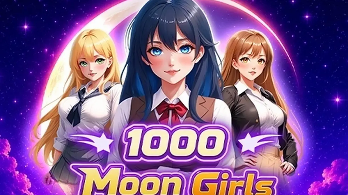 Tampilan visual slot 1000 Moon Girls dengan tema fantasi